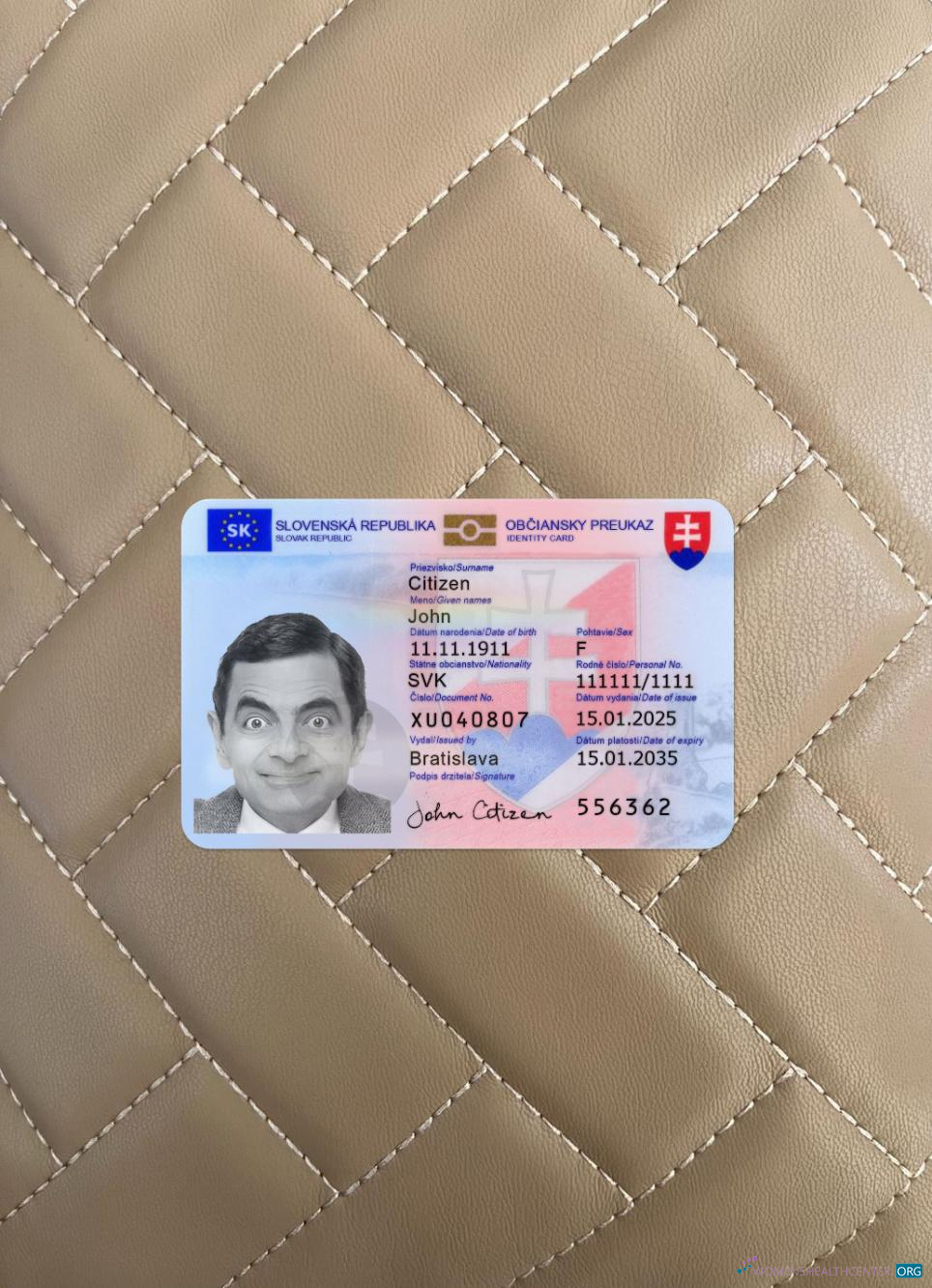 Download Slovakia ID card 2025 present photolook front Photoshop template